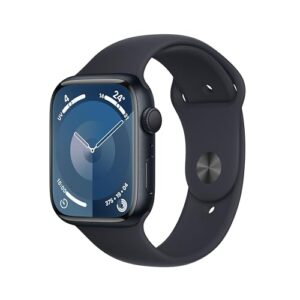 Apple Watch Series 9 GPS, Boîtier en Aluminium Minuit de 45 mm, Bracelet Sport Minuit - S/M