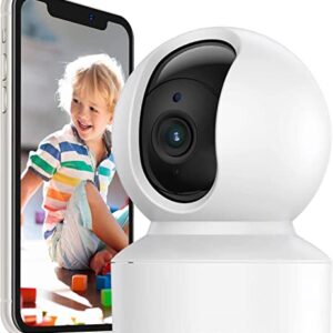 Caméra de sécurité CCTV 3 MP sans fil Pan Tilt Caméra dôme WiFi pour la sécurité de la maison avec vision nocturne, audio bidirectionnel, alertes push d'alertes, compatible avec Tuya Smart App