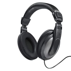 Hama Casque Audio Shell (Casque Circum-Auriculaire Stéréo, 20 Hz-20 kHz, 32 ohms, 113 DB/MW, Jack 3.52mm mâle, Adaptateur Jack 6.35mm mâle Inclus, câble Extra Long 2 m) Noir